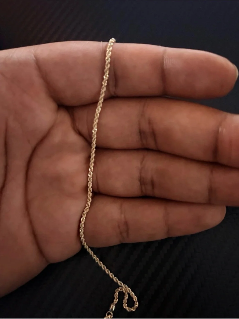 1.7mm 8” 10k gold bracelet